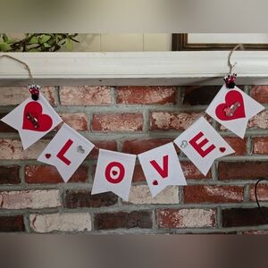 Love Bow Garland Decor Rustic Valentine's Day Cottagecore Country Home Office